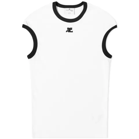 Courrèges Short Sleeve Cotton Rib T-Shirt