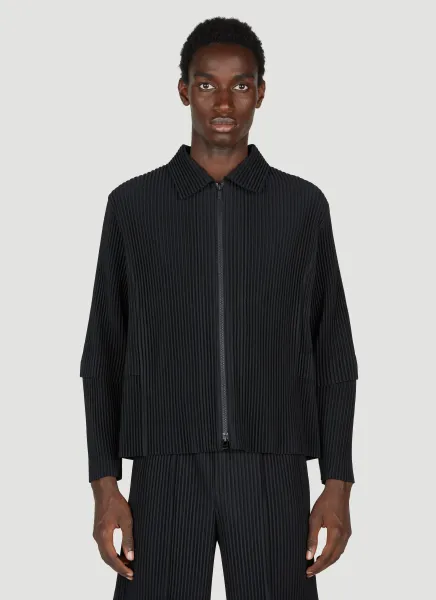 Pleated Zip Up Jacket