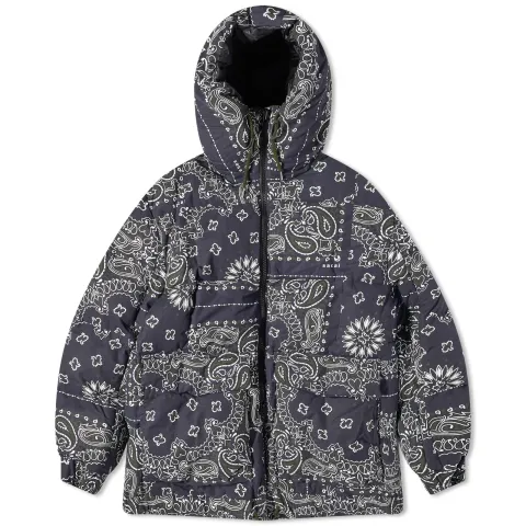 Bandana Print Puffer Jacket