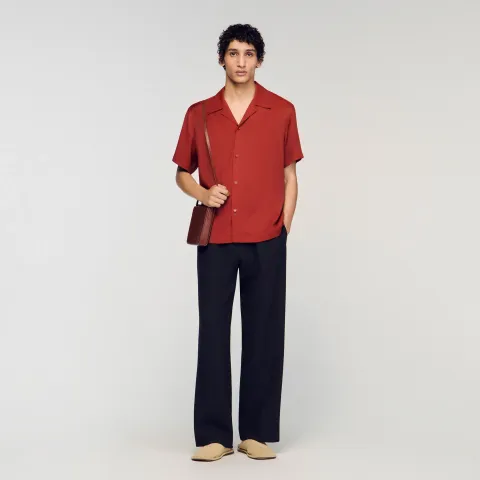 SANDRO Loose-fit shark collar shirt