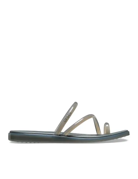 Crocs Miami Jelly Toe Loop Strappy Sandals Charcoal
