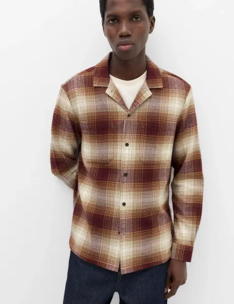 Marks & Spencer Pure Cotton Checked Revere Collar Flannel Shirt