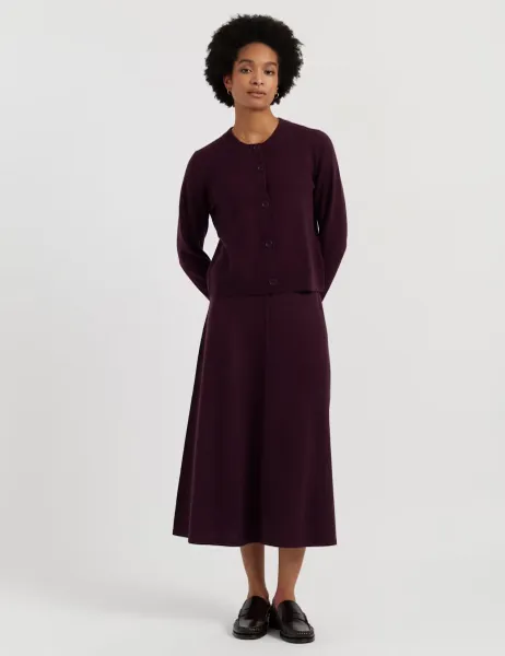 Chinti & Parker Midi A-Line Skirt with Cashmere Purple