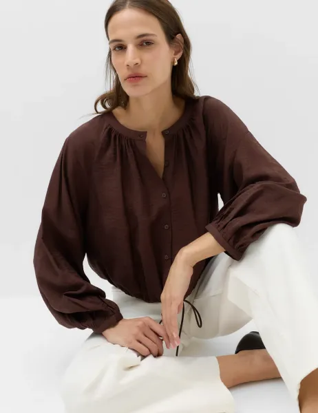 Marks & Spencer Drawstring Button Through Blouse