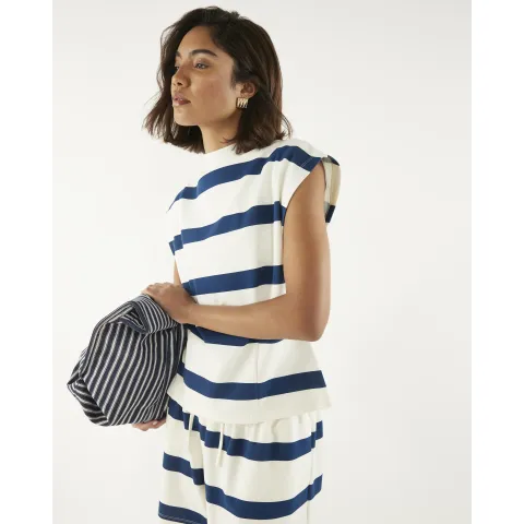 River Island Stripe Grown On Neck Sleeveless Top