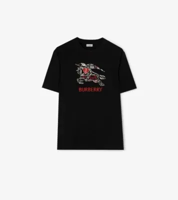 Heart Knight Cotton T-shirt in Black