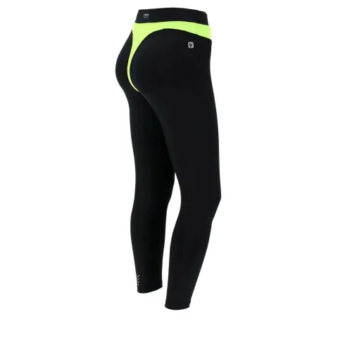 Freddy Superfit Activewear Diwo - High Waisted - 7/8 Length - Black + Yellow