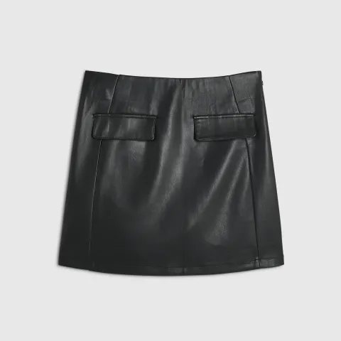 River Island Petite Faux Leather Pocket Mini Skirt