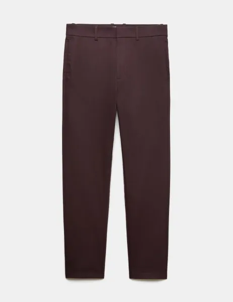 Autograph Slim Fit Italian Cotton Rich Stretch Trousers Teak