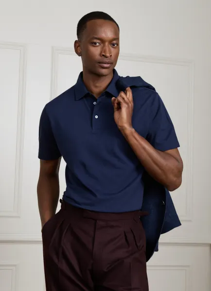 Classic Fit Short Sleeve Silk Blend Polo