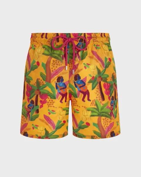 Vilebrequin Men Swim Shorts Tropicalia Monogram Turtles Jacquard