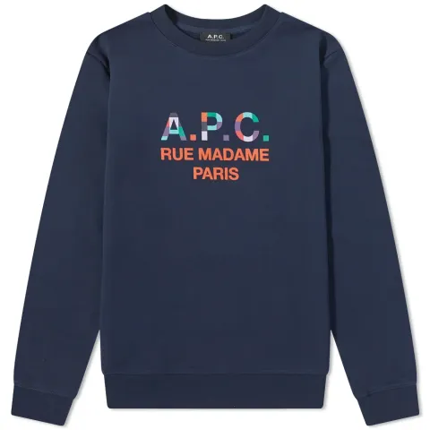 A.P.C. Achille Colour Block Logo Crew Sweat