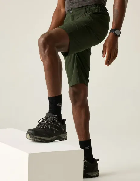 Regatta Highton II Stretch Zip Pocket Walking Shorts Green