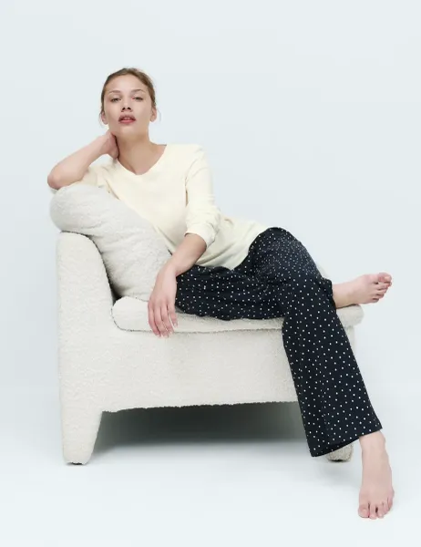 Marks & Spencer Pure Cotton Printed Pyjama Set Neutral