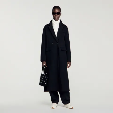 SANDRO Double-faced coat with studs