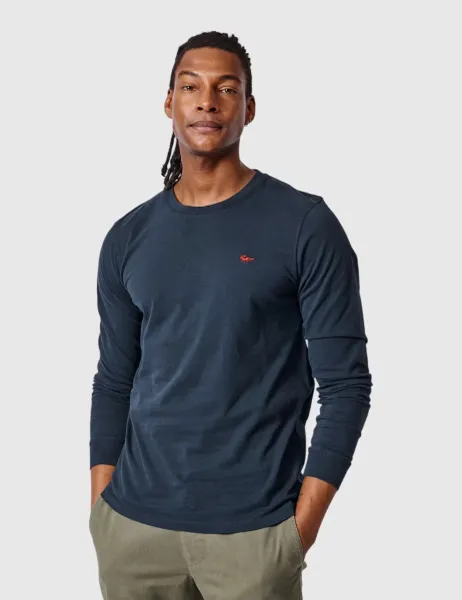 Pure Cotton Long Sleeve T-Shirt Navy