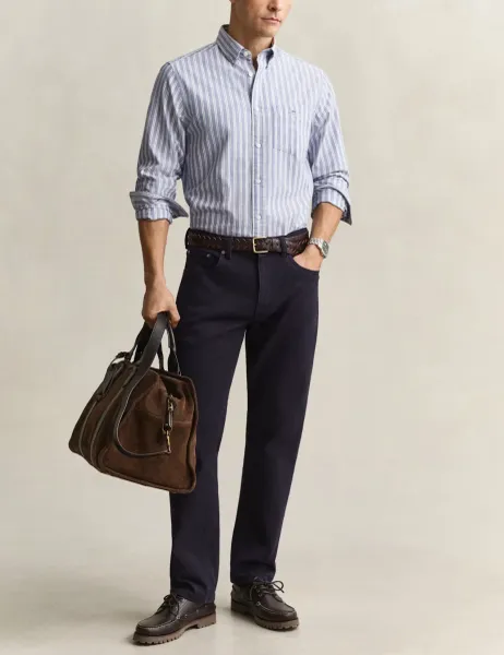 Gant Pure Cotton Striped Oxford Shirt Blue Mix