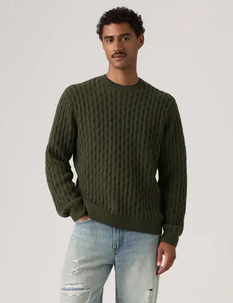 Levi's Levi's Presidio Pure Cotton Crew Neck Jumper Dark Green