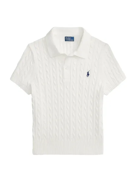 Cropped Polo Shirt White