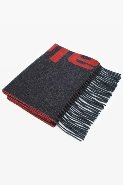 Logo Jacquard Scarf in Wool Cashmere