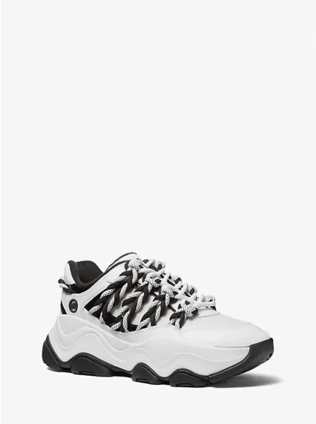 Michael Kors Atlas Cord Mesh and Leather Trainer