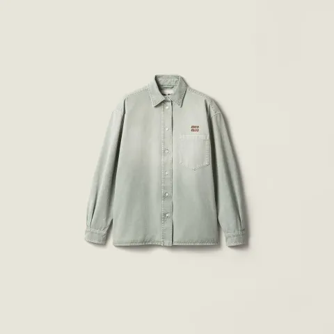 Washed gabardine shirt