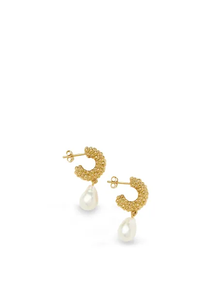 Missoma Pearl Baya Small Hoop Drop Earrings