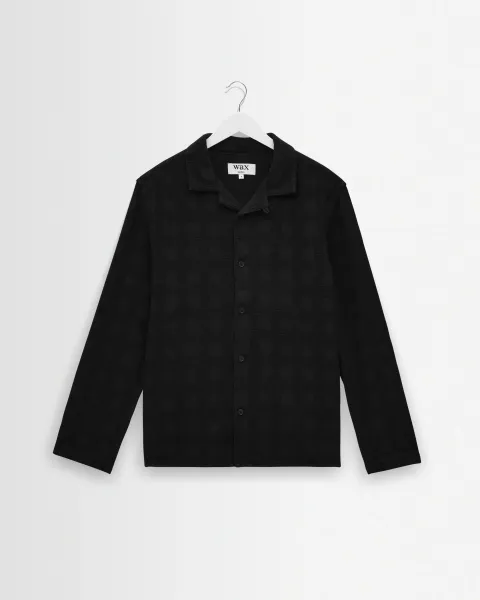 Corey - Black Dobby Check Cotton Shirt