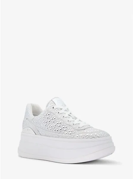 Michael Kors Hayes Studded Linen Blend Platform Sneaker