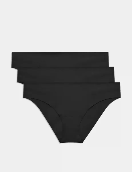 Body by M&S 3 pack Body Invisibles No VPL Brazilian Knickers Black