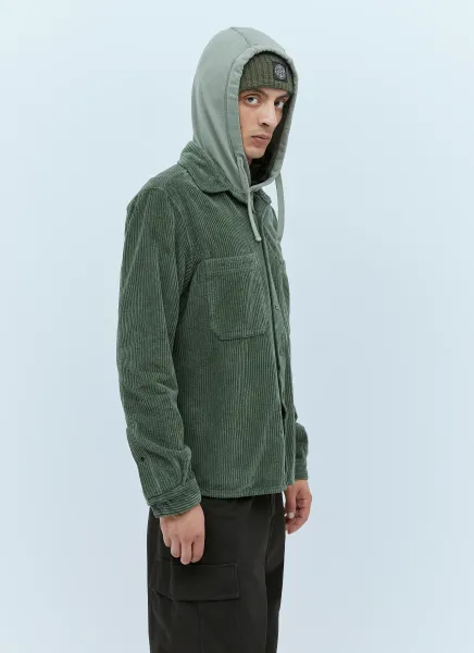 Velvet Corduroy Compass Patch Overshirt