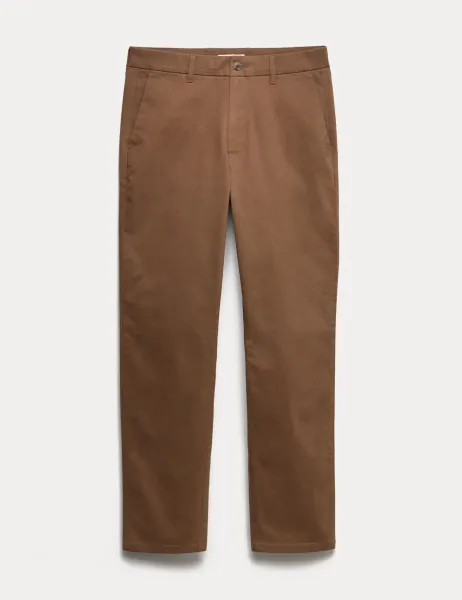 Marks & Spencer Regular Fit Stretch Chinos Brown