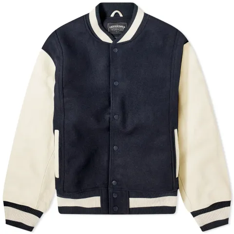 Cowhide Leather Varsity Jacket