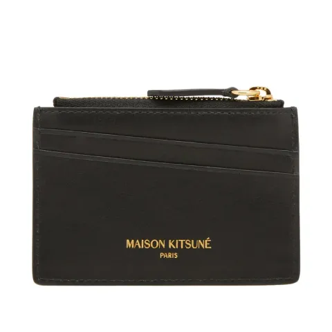 Maison Kitsuné Tricolour Zipped Leather Card Holder