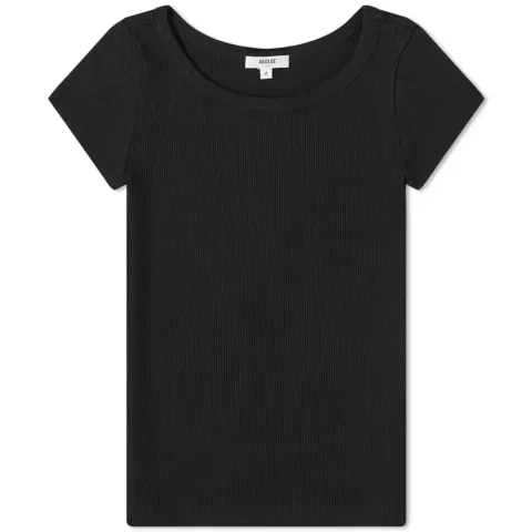Wide Neck Fitted Rib Knit
