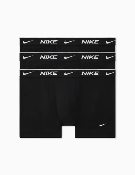 Nike 3 Pack Cotton Rich Stretch Trunks Black
