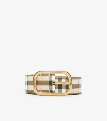 Check Belt in Archive beige/gold