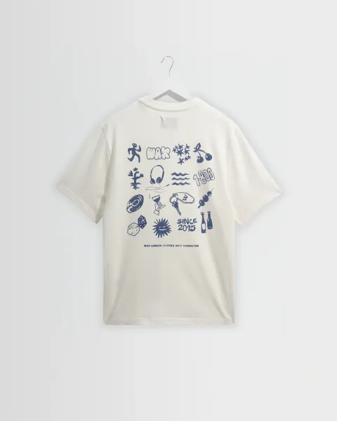 Dean - Off White Grid Sketch Graphic t-Shirt
