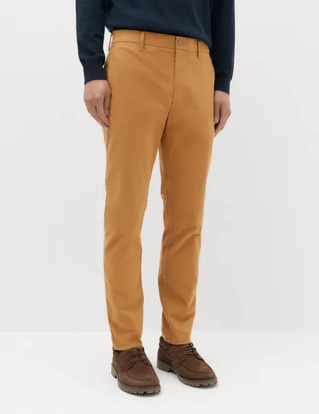 Marks & Spencer Slim Fit Cotton Rich Stretch Chinos Butterscotch