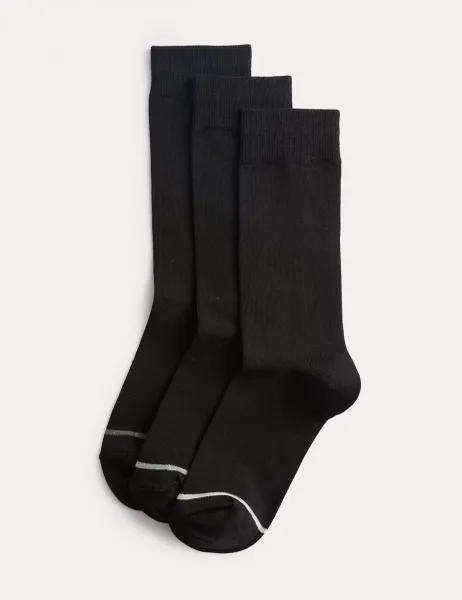 Marks & Spencer 3 Pack Heatgen Light Thermal Socks Black