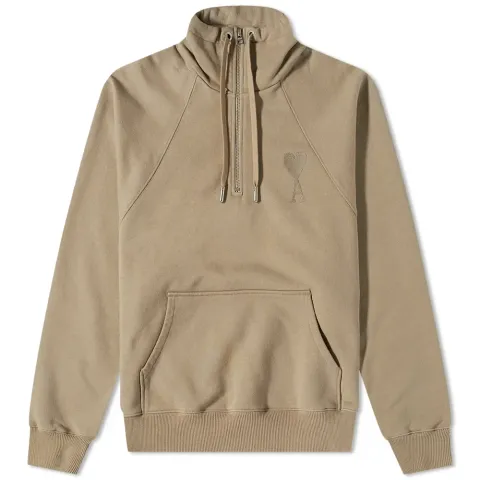AMI Large A Heart Tonal Quarter Zip
