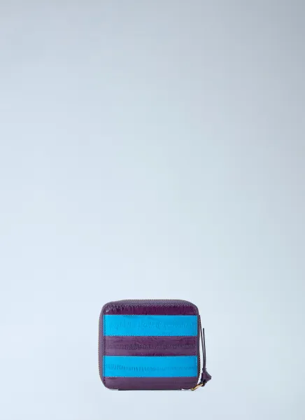 Striped Leather Wallet