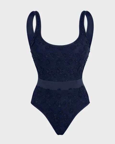 Vilebrequin Women One-piece Swimsuit Embroidered Flowers