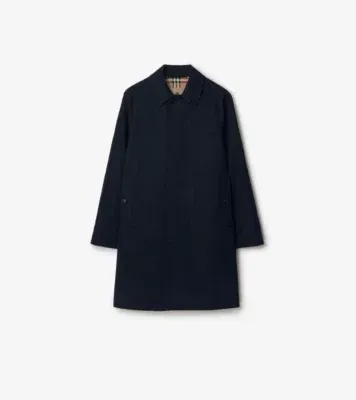 Mid-length Camden Heritage Car Coat in Coal blue - Men, Cotton Gabardine