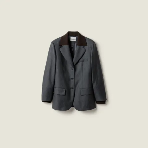 Single-breasted pinstripe jacket
