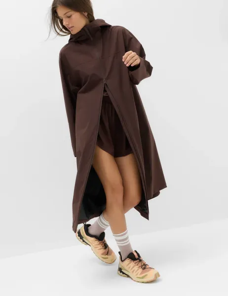 Goodmove Stormwear Ultra Waterproof Pleat Back Parka Dark Chocolate