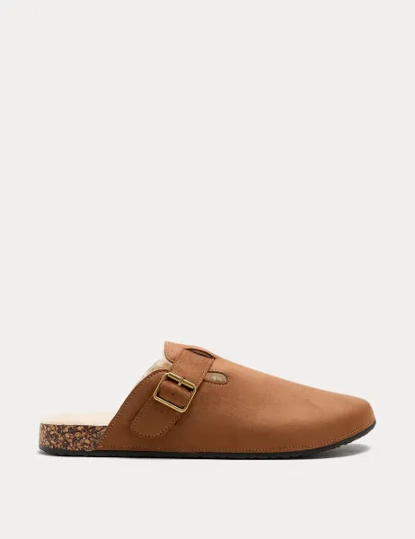 Marks & Spencer Buckle Mule Slippers Tan