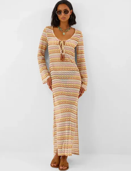 Woven Maxi Beach Dress Multi