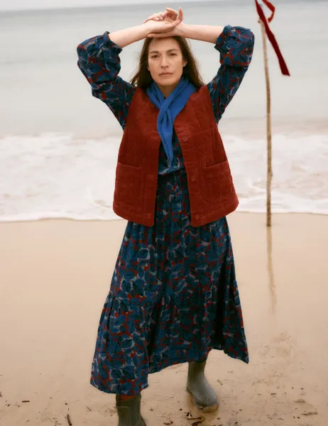 Seasalt Cornwall Printed Blouson Sleeve Midi Dress