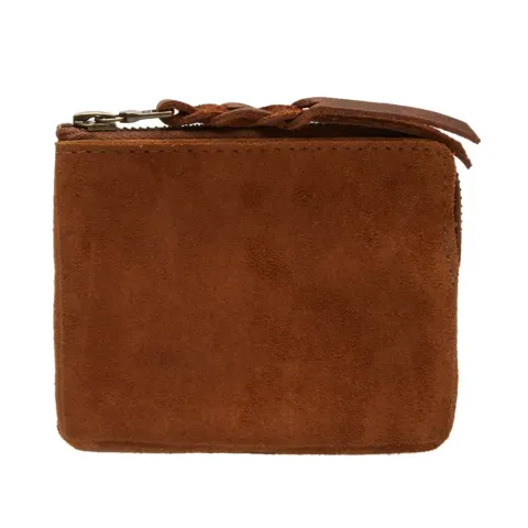 Suede Half Zip Wallet